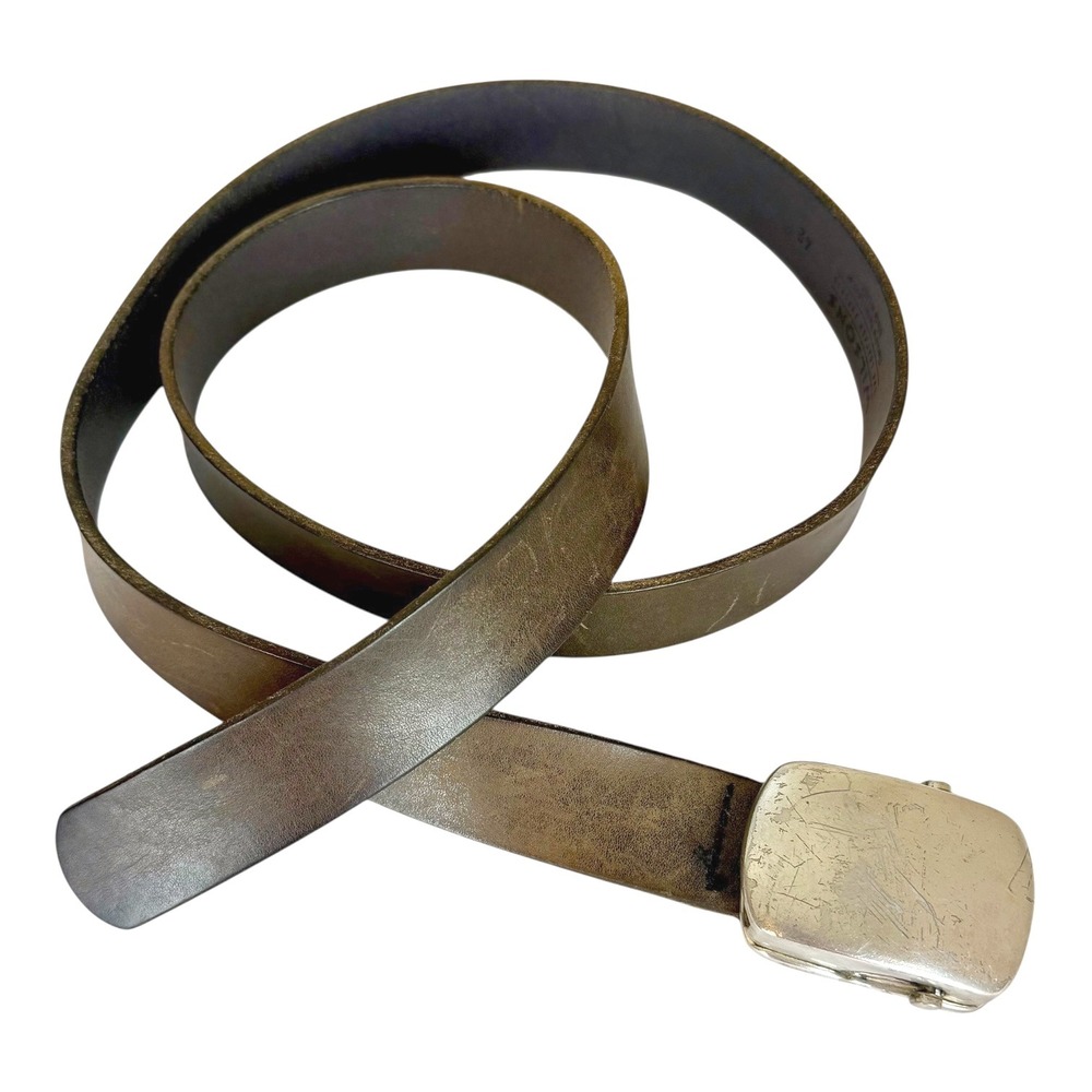 Wilson's Leather Belt Mens Size 42 Brown Italian Leather Casual Metal Buckle VTG